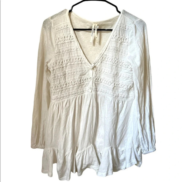 By Anthropologie Adriana White Lace Top, size XSP - Picture 4 of 8